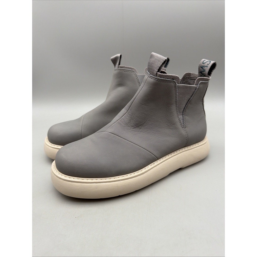 WOMEN'S TOMS GREY ALPARGATA MALLOW CHELSEA LEATHER UPPER BOOTIE SIZE 9